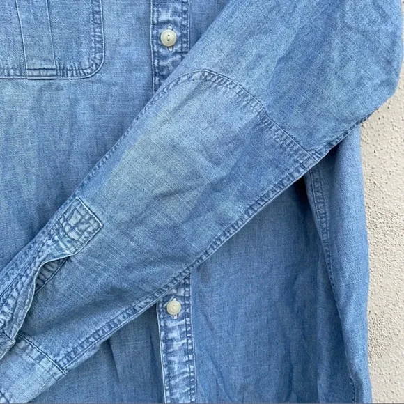 POLO RALPH LAUREN denim jean shirt button down chambray Mens unisex women's blue - Picture 4 of 8